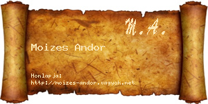Moizes Andor névjegykártya